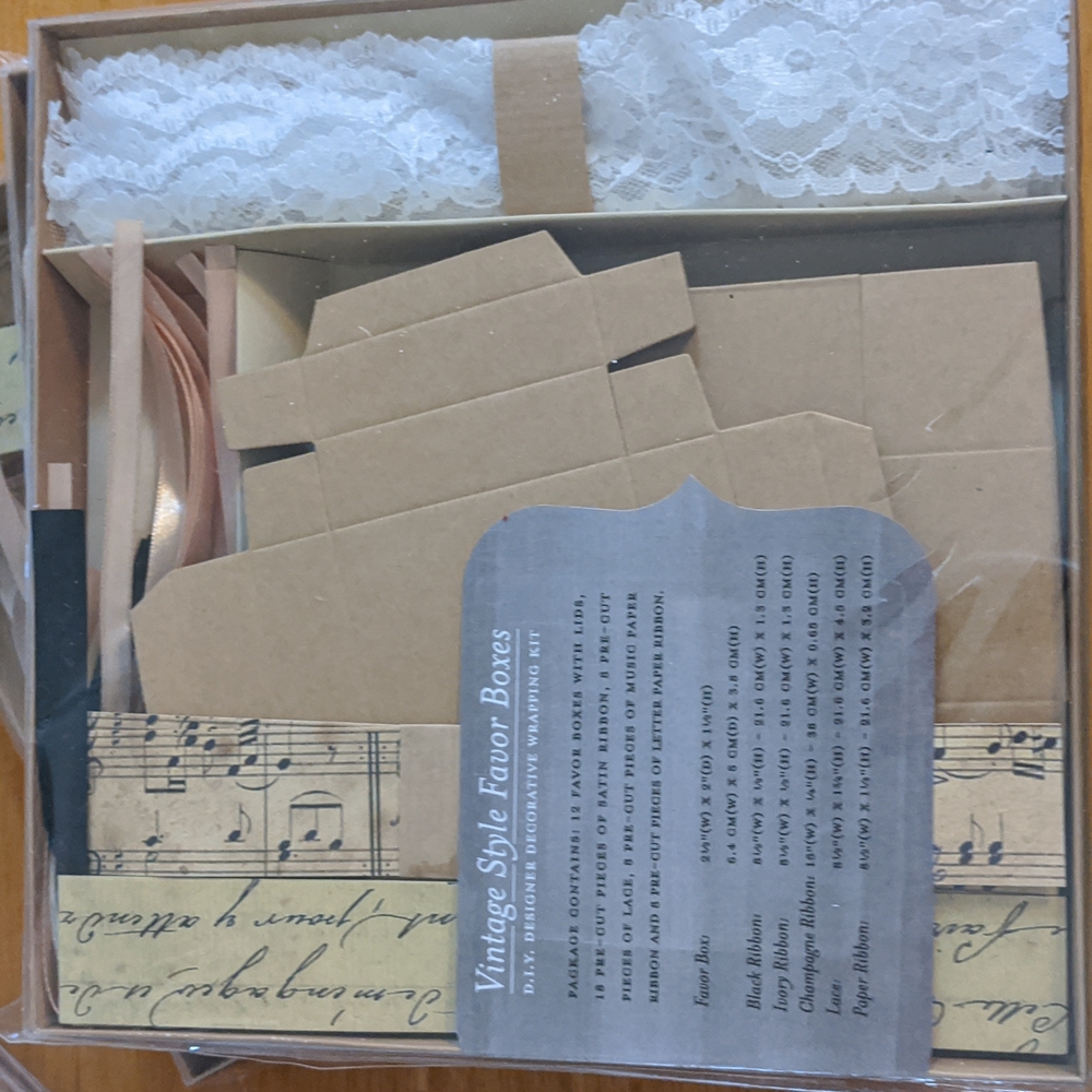 Vintage Style Favor Boxes DIY kit